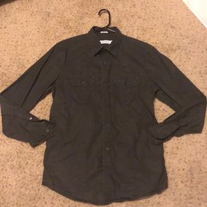 Dark Gray Calvin Klein Collared Shirt Size Medium